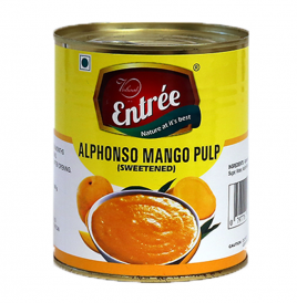 Vishaal Entree Alphonso Mango Pulp (Sweetened)  Tin  825 grams